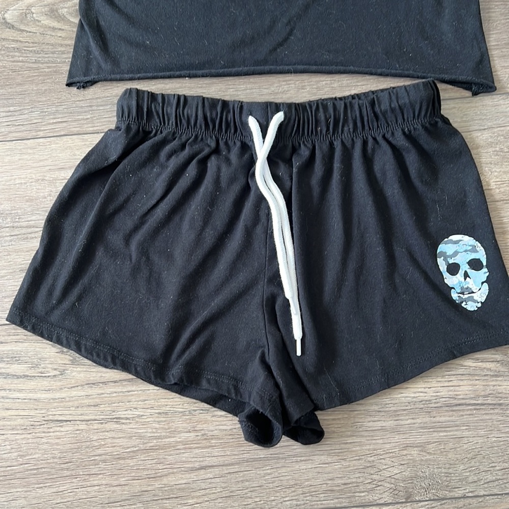 NOBO Black Camo Skull Muscle Tee 2 Piece Set Size M(7-9) - Picture 3 of 8